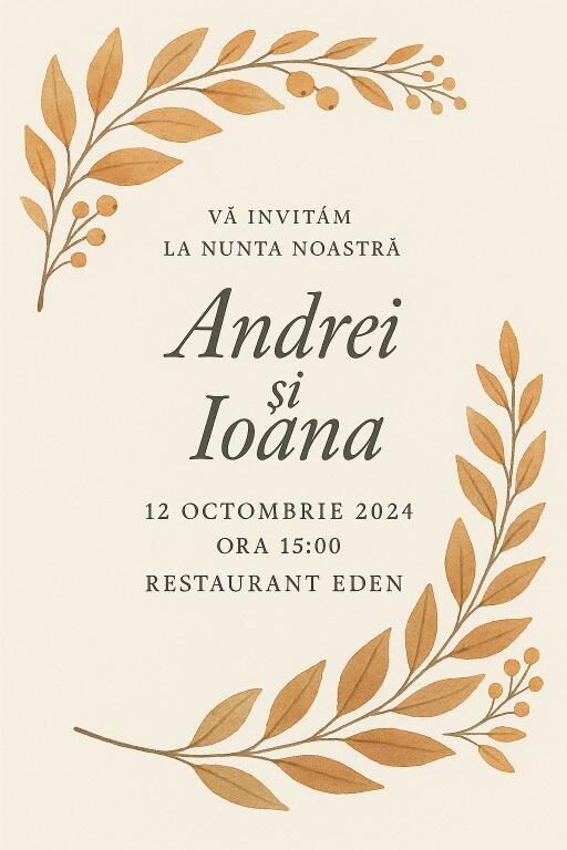Invitatie nunta personalizata